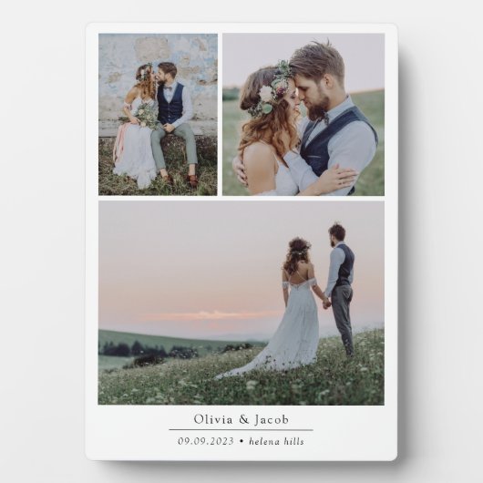 ミニマル3写真結婚のフォトフレーム フォトプラーク (正面)