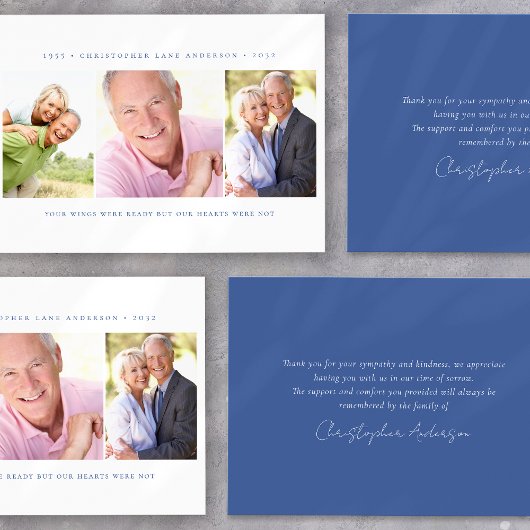 ミニマル3写真葬儀悔やみや弔慰 サンキューカード