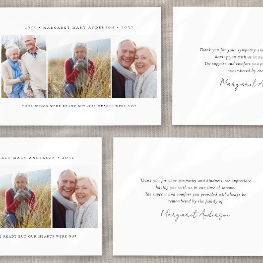 ミニマル3写真葬儀悔やみや弔慰 サンキューカード