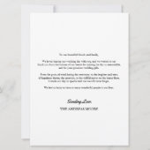 ミニマル3枚の写真の結婚サンキューカード (裏面)