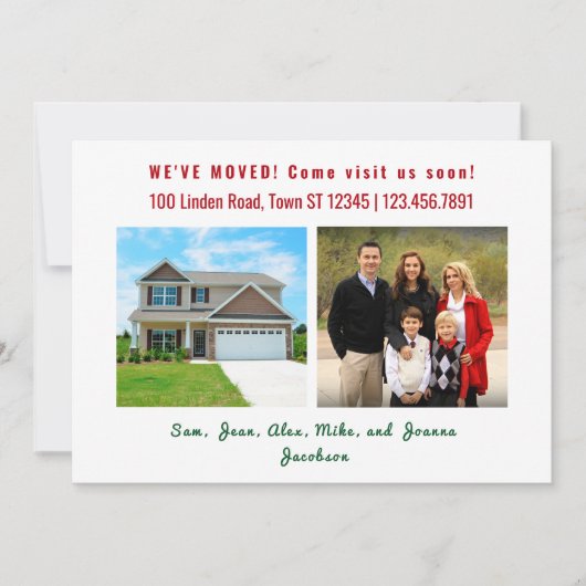 ミニマル3枚の写真を移動お知らせ 案内状 (正面)