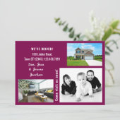 ミニマル3枚の写真を移動お知らせ 案内状 (スタンド正面)