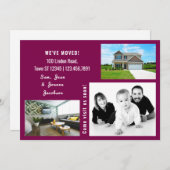 ミニマル3枚の写真を移動お知らせ 案内状 (正面/裏面)