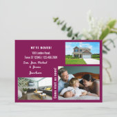 ミニマル3枚の写真を移動お知らせ 案内状 (スタンド正面)