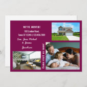 ミニマル3枚の写真を移動お知らせ 案内状 (正面/裏面)