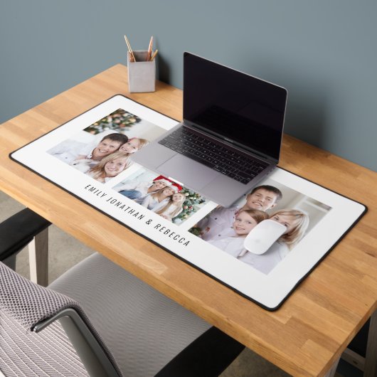 ミニマル3枚フォトファミリー名白 デスクマット (オフィス2)
