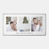 ミニマル3枚フォトファミリー名白 デスクマット (キーボード&マウス)