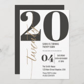 ミニマル30歳の誕生日パーティー 招待状 (正面/裏面)