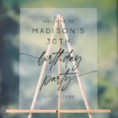 ミニマル30th誕生日パーティー歓迎 アクリルサイン (ニュートラル)