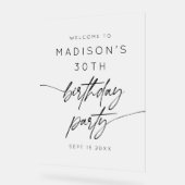 ミニマル30th誕生日パーティー歓迎 アクリルサイン (傾斜)