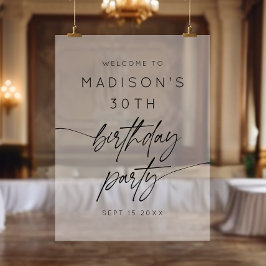 ミニマル30th誕生日パーティー歓迎 アクリルサイン