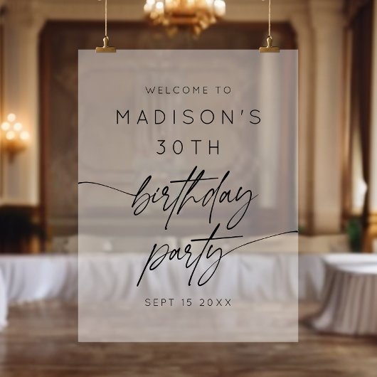 ミニマル30th誕生日パーティー歓迎 アクリルサイン