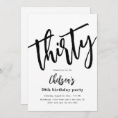 ミニマル30th誕生日招待状 |第30回 招待状 (正面/裏面)