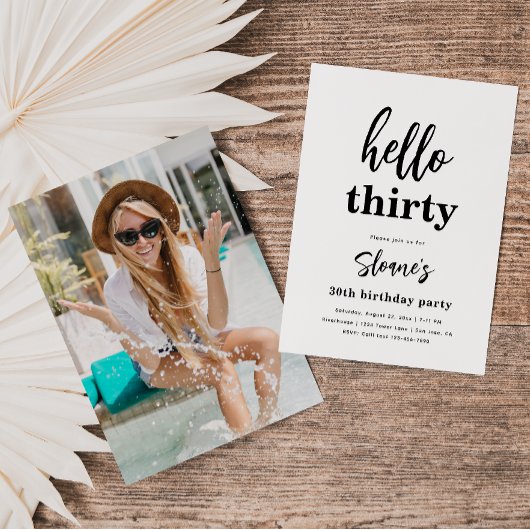 ミニマル30th誕生日招待状 |第30回 招待状