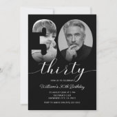 ミニマル30th誕生日30写真 招待状 (正面)