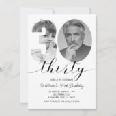 ミニマル30th誕生日30写真 招待状 (正面)