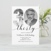 ミニマル30th誕生日30写真 招待状 (スタンド正面)