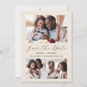 ミニマル3 – フォトコラージベージュ セーブザデート (正面)