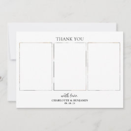 ミニマル3 Photo Script結婚のサンキューカード サンキューカード