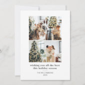 ミニマル4フォトコラージュモダンタイポグラフィ シーズンカード (正面)