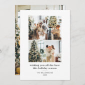 ミニマル4フォトコラージュモダンタイポグラフィ シーズンカード (正面/裏面)