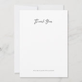 ミニマル4フォトコラージュ白ブラシスクリプ結婚ト サンキューカード (裏面)