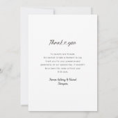 ミニマル4フォトコラージュ赤ちゃんシャワーありがとう サンキューカード (裏面)