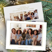 ミニマル4フォトコラージュ金ゴールドスクリプトChristmas シーズンカード