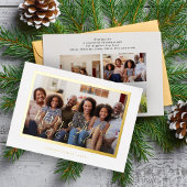 ミニマル4フォトコラージュ金ゴールドスクリプトChristmas 箔シーズンカード