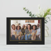 ミニマル4フォトコラージュ金ゴールドブラッククリスマス シーズンカード (スタンド正面)