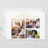 ミニマル4フォトコラージュ金ゴールドブラッククリスマス シーズンカード (裏面)