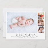 ミニマル4フォトミートベビー誕生のお知らせ 案内状 (正面)