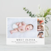 ミニマル4フォトミートベビー誕生のお知らせ 案内状 (スタンド正面)