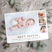 ミニマル4フォトミートベビー誕生のお知らせ 案内状