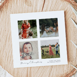 ミニマル4写真コラージュ広場メリークリスマス シーズンカード