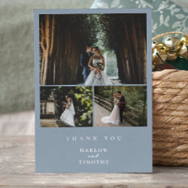 ミニマル4写真結婚のサンキューカード サンキューカード