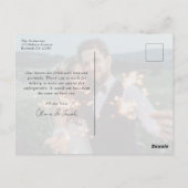 ミニマル4写真結婚の感謝 ポストカード (裏面)