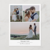 ミニマル4写真結婚の感謝 ポストカード (正面)