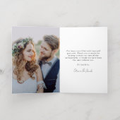 ミニマル4写真結婚の感謝 箔グリーティングカード (内側レイダウン)