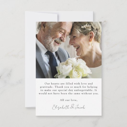 ミニマル4写真結婚の サンキューカード (裏面)