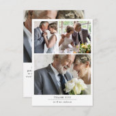 ミニマル4写真結婚の サンキューカード (正面/裏面)
