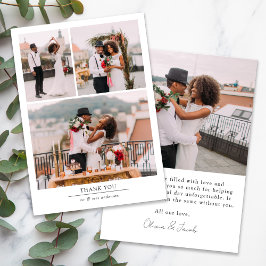 ミニマル4写真結婚の サンキューカード