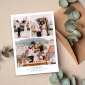 ミニマル4写真結婚の サンキューカード