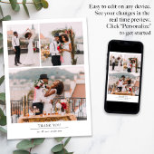 ミニマル4写真結婚の サンキューカード