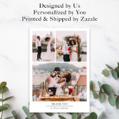 ミニマル4写真結婚の サンキューカード