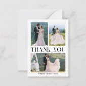 ミニマル4枚の写真をコラージュ結婚トレンディーの感謝していあなた ノートカード (正面)