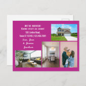 ミニマル4枚の写真を移動お知らせ ポストカード (正面/裏面)