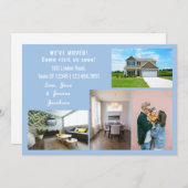 ミニマル4枚の写真を移動お知らせ 案内状 (正面/裏面)