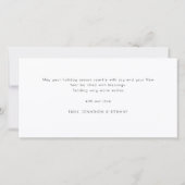 ミニマル4枚の写真ベビー初めてのクリスマス シーズンカード (裏面)