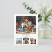 ミニマル4枚タイプライターのクリスマスポストカード ポストカード (スタンド正面)